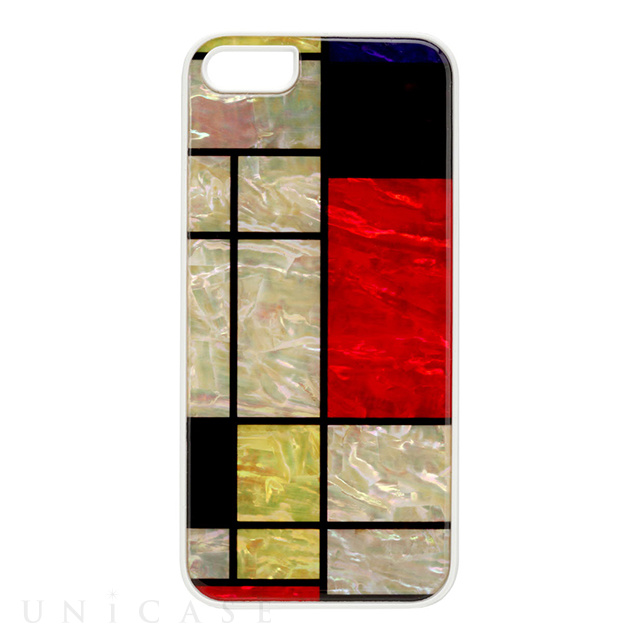 【iPhoneSE(第1世代)/5s/5 ケース】Natural Pearl Case (Mondrian/ホワイトフレーム)