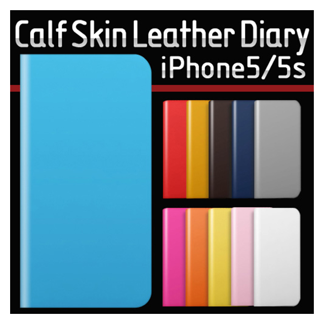 【iPhoneSE(第1世代)/5s/5 ケース】D5 Calf Skin Leather Diary (ネイビー)サブ画像