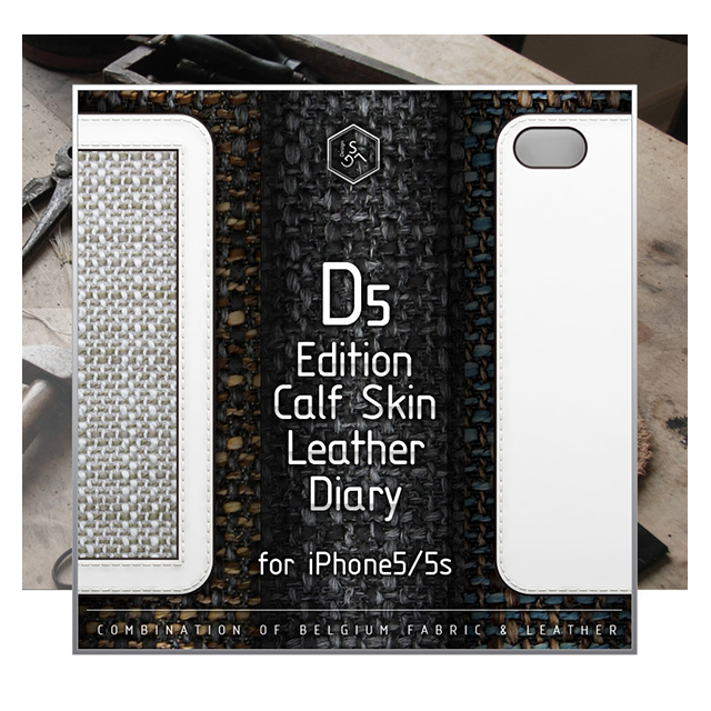 【iPhoneSE(第1世代)/5s/5 ケース】D5 Edition Calf Skin Leather Diary (ブラック)サブ画像