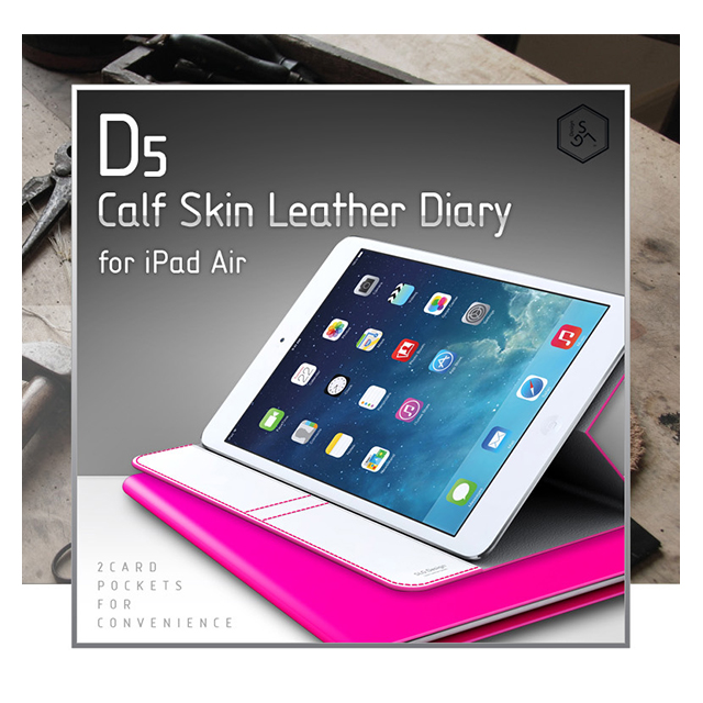 【iPad(9.7inch)(第5世代/第6世代)/iPad Air(第1世代) ケース】D5 Calf Skin Leather Diary (ホワイト)goods_nameサブ画像