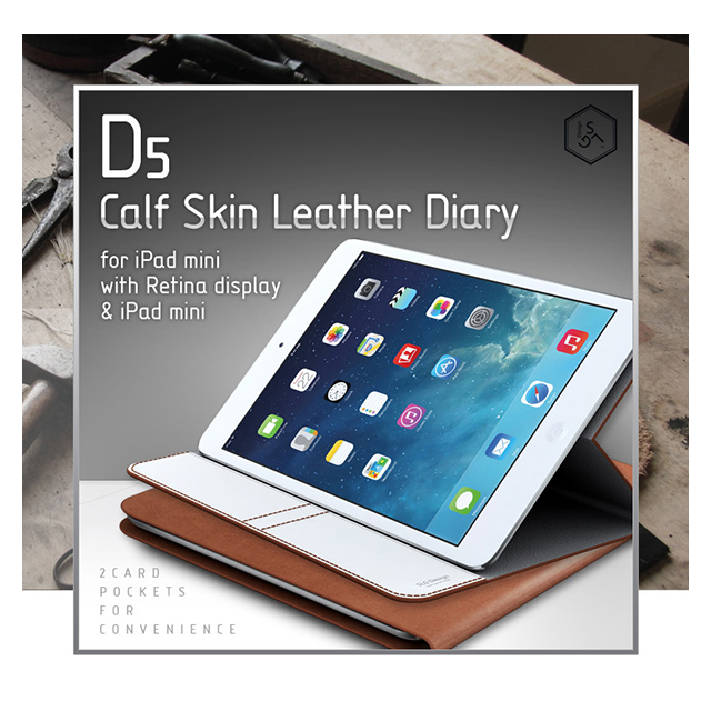 【iPad mini3/2/1 ケース】D5 Calf Skin Leather Diary (ホワイト)goods_nameサブ画像