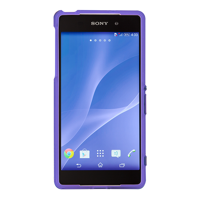 【XPERIA Z2 ケース】Hybrid Tough Naked Case Clear/Purpleサブ画像