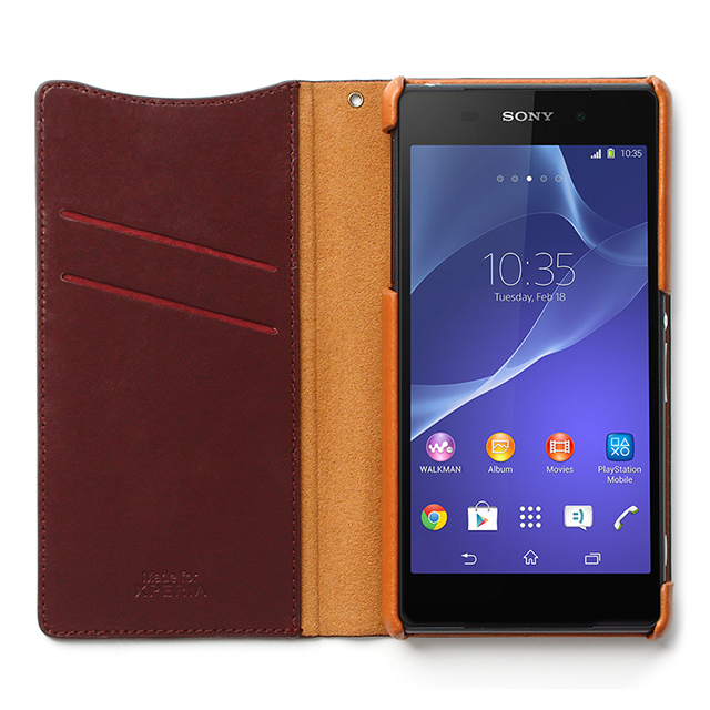 【XPERIA Z2 ケース】Prestige Signature Diary ワインサブ画像