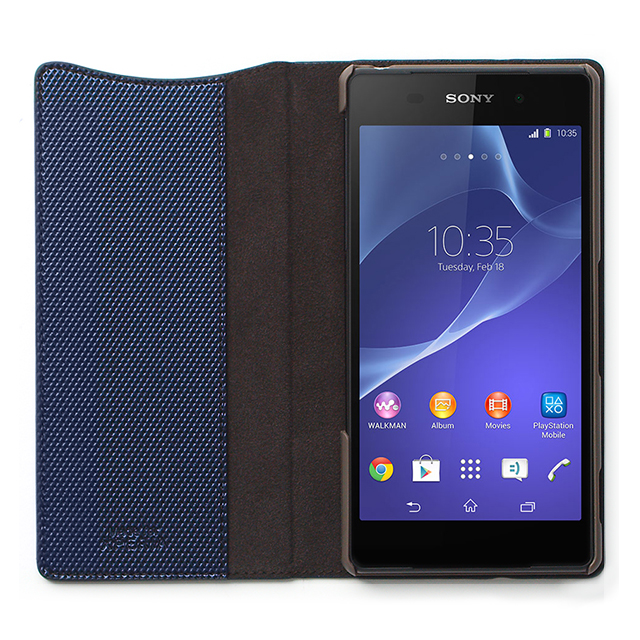 【XPERIA Z2 ケース】Masstige Metallic Diary ネイビーgoods_nameサブ画像