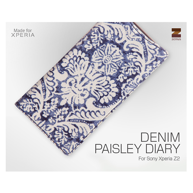 【XPERIA Z2 ケース】Denim Paisley Diaryサブ画像