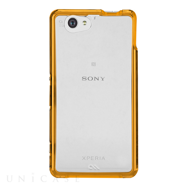 【XPERIA A2/Z1 f ケース】Hybrid Tough Naked Case Clear/Orange