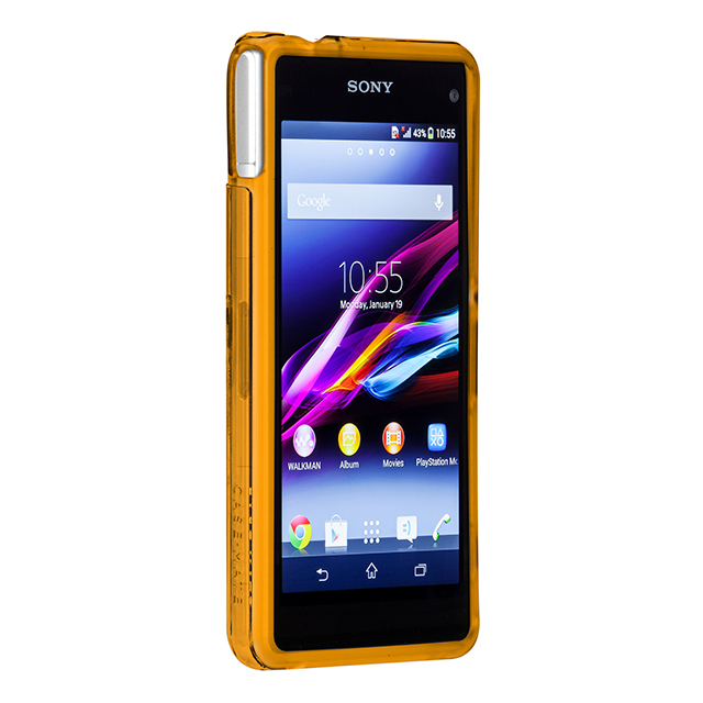 【XPERIA A2/Z1 f ケース】Hybrid Tough Naked Case Clear/Orangeサブ画像