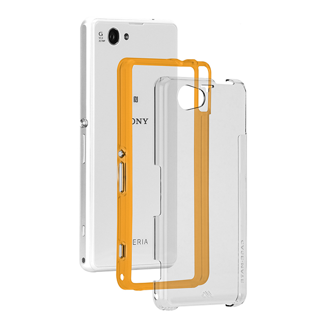 【XPERIA A2/Z1 f ケース】Hybrid Tough Naked Case Clear/Orangeサブ画像