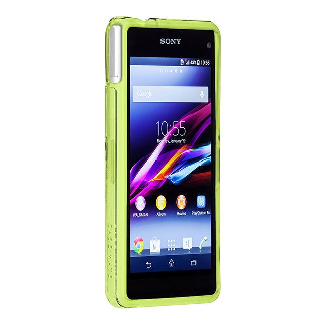 【XPERIA A2/Z1 f ケース】Hybrid Tough Naked Case Clear/Limeサブ画像