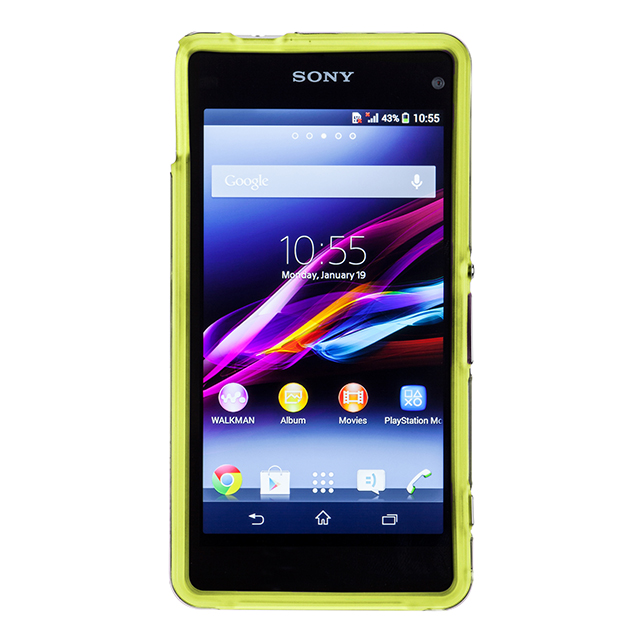 【XPERIA A2/Z1 f ケース】Hybrid Tough Naked Case Clear/Limeサブ画像