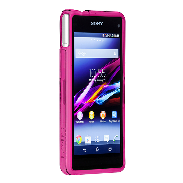 【XPERIA A2/Z1 f ケース】Hybrid Tough Naked Case Clear/Pinkサブ画像