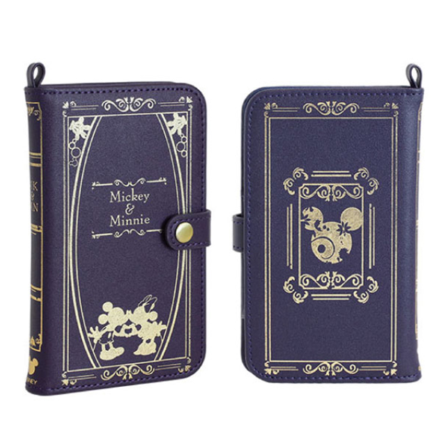 【マルチ スマホケース】ディズニーキャラクター/Old Book Case for スマートフォン(ミッキー＆ミニー/ネイビー)goods_nameサブ画像