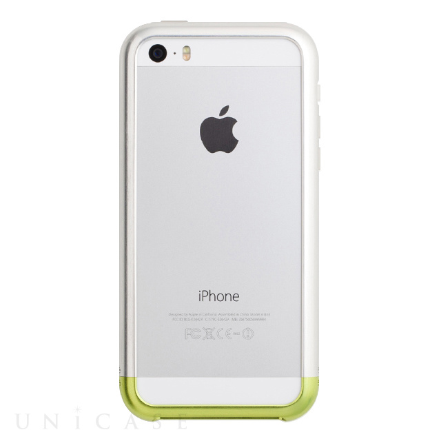 【iPhoneSE(第1世代)/5s/5 ケース】Duralumin Bumper (Silver×Lime)