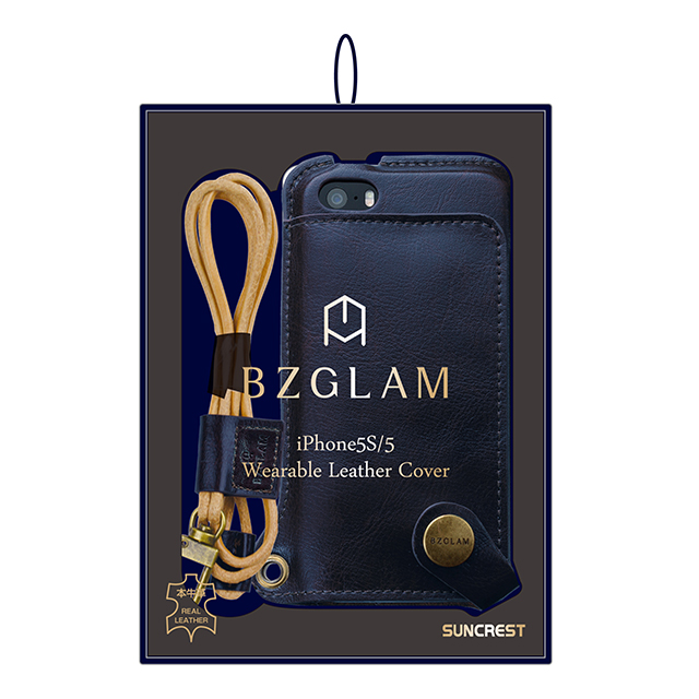 【iPhone5s/5 ケース】BZGLAM Wearable Leather Cover ネイビーgoods_nameサブ画像