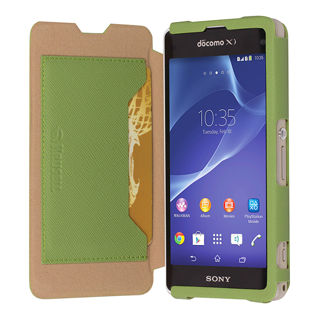 【XPERIA A2 ケース】FlipCase Malmo Greenサブ画像