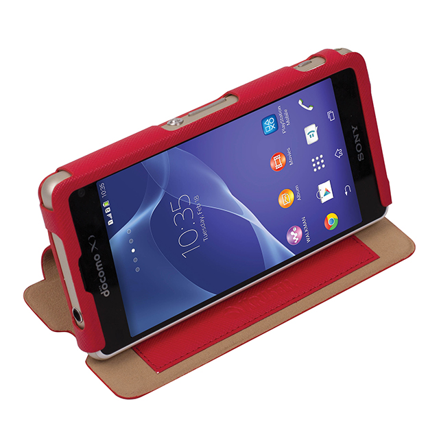 【XPERIA A2 ケース】FlipCase Malmo Redサブ画像