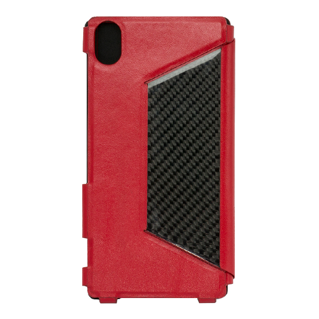 【XPERIA Z2 ケース】Carbon ＆ Leather Case for Xperia Z2 Signal Redサブ画像