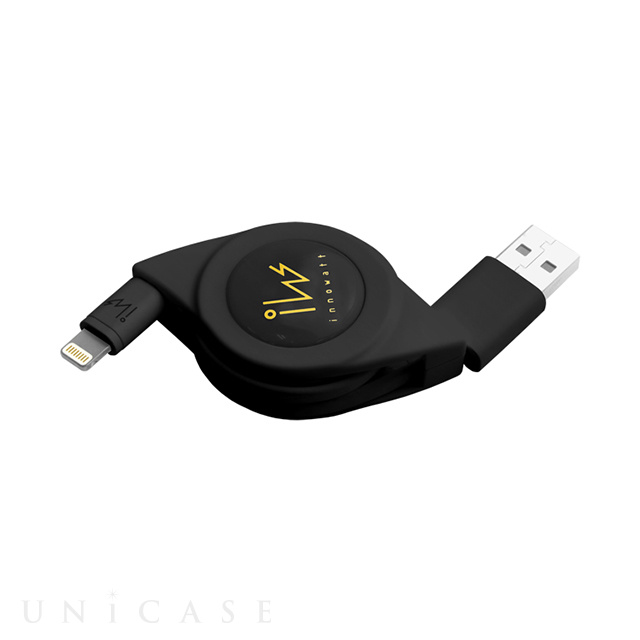 innowatt Retractable cable (Flat 3ft) BLACK