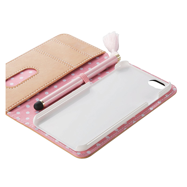 【iPhone6s/6 ケース】レザーカバー/女子柄/ブラウン×ドットgoods_nameサブ画像