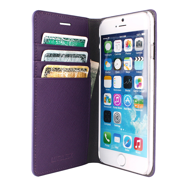 【iPhone6s/6 ケース】Saffiano Flip Case (パープル)サブ画像