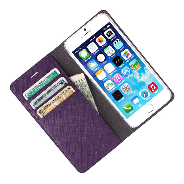 【iPhone6s/6 ケース】Saffiano Flip Case (パープル)サブ画像