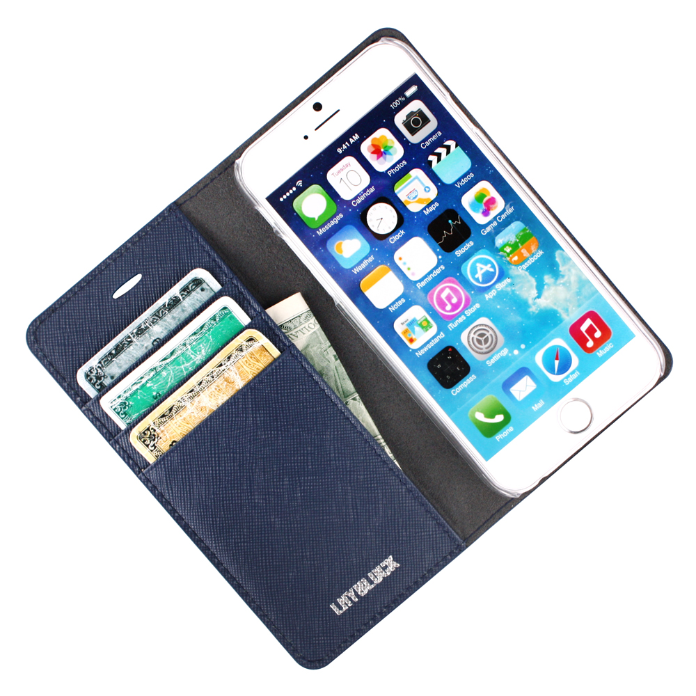 【iPhone6s/6 ケース】Saffiano Flip Case (クラシックネイビー)サブ画像