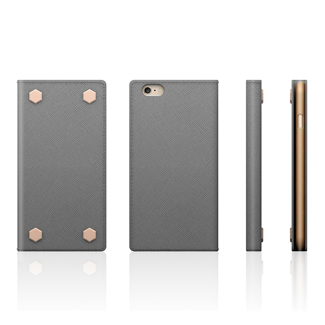 【iPhone6s/6 ケース】D5 Saffiano Calf Skin Leather Diary (グレー)goods_nameサブ画像