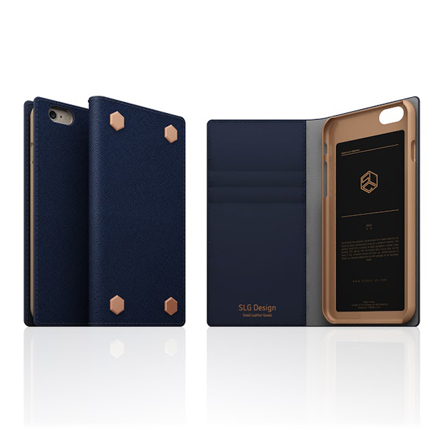 【iPhone6s/6 ケース】D5 Saffiano Calf Skin Leather Diary (ネイビー)サブ画像