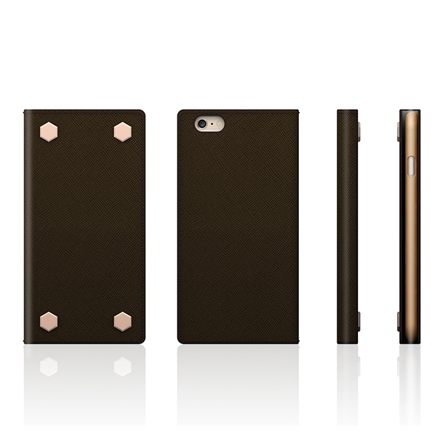 【iPhone6s/6 ケース】D5 Saffiano Calf Skin Leather Diary (ダークブラウン)goods_nameサブ画像