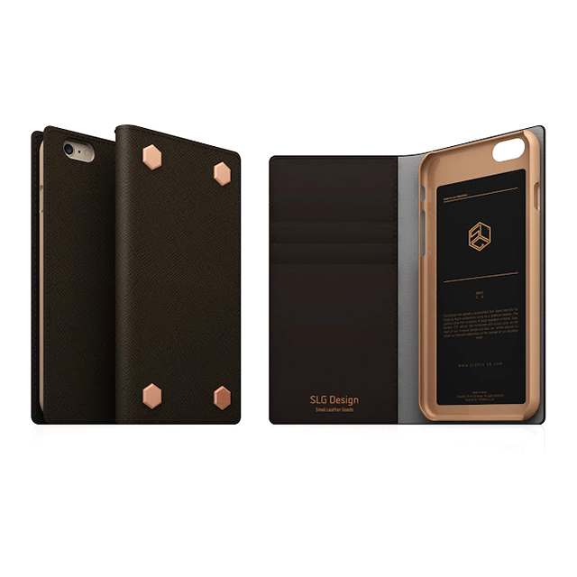 【iPhone6s/6 ケース】D5 Saffiano Calf Skin Leather Diary (ダークブラウン)goods_nameサブ画像