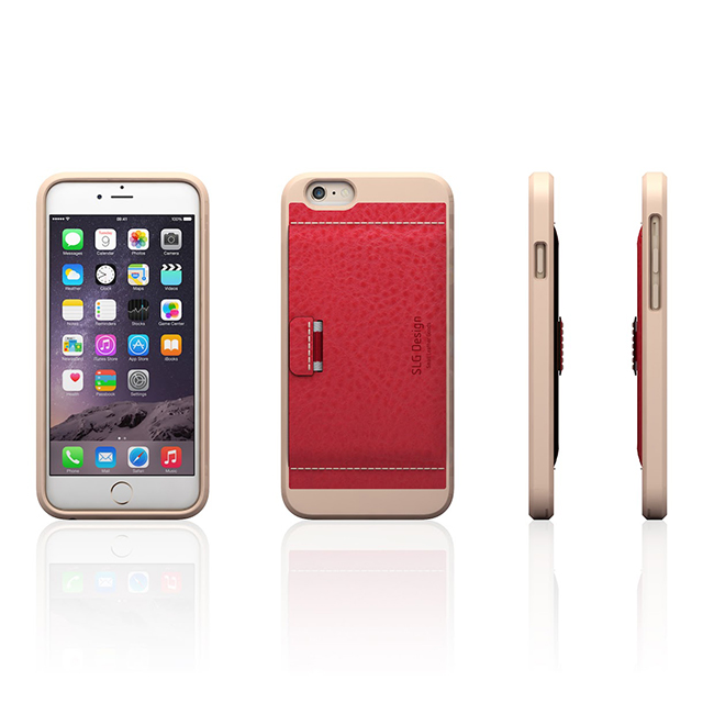 【iPhone6 ケース】D6 Italian Minerva Box Leather Card Pocket Bar (レッド)goods_nameサブ画像