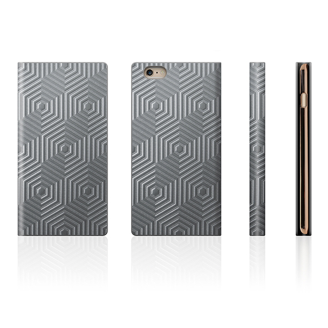 【iPhone6s Plus/6 Plus ケース】D4 Metal Leather Diary (シルバー)goods_nameサブ画像