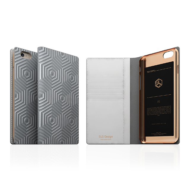 【iPhone6s Plus/6 Plus ケース】D4 Metal Leather Diary (シルバー)goods_nameサブ画像