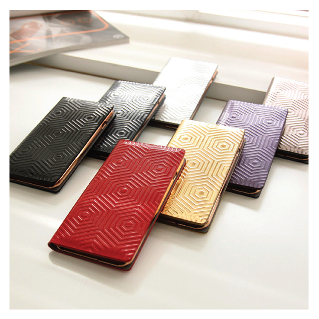 【iPhone6s Plus/6 Plus ケース】D4 Metal Leather Diary (シルバー)goods_nameサブ画像