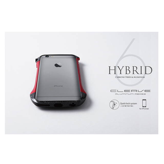 【iPhone6s/6 ケース】CLEAVE Hybrid Bumper (Carbon＆Red)サブ画像