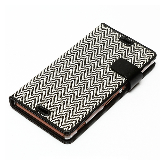 【XPERIA Z3 ケース】Herringbone Diary (ブラック)goods_nameサブ画像