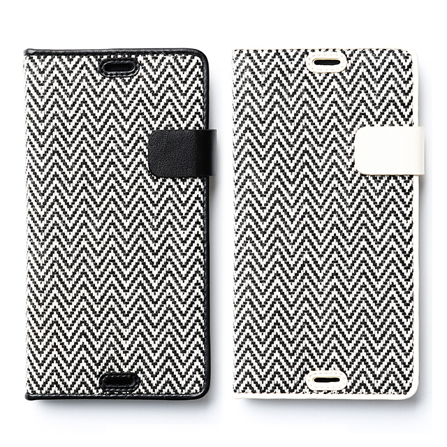 【XPERIA Z3 ケース】Herringbone Diary (ブラック)サブ画像