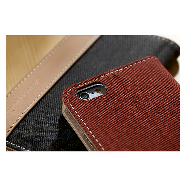 【iPhone6s/6 ケース】Fashion Wallet Twilled Denim Greenサブ画像