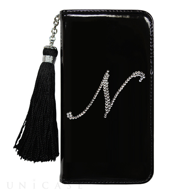 【iPhone6s/6 ケース】イニシャルウォレットケース ”N” ブラック for iPhone6s/6