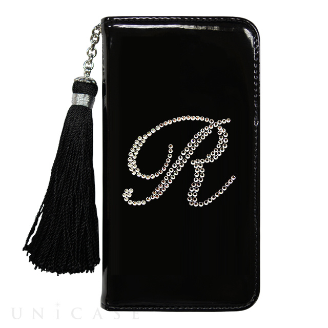 【iPhone6s/6 ケース】イニシャルウォレットケース ”R” ブラック for iPhone6s/6