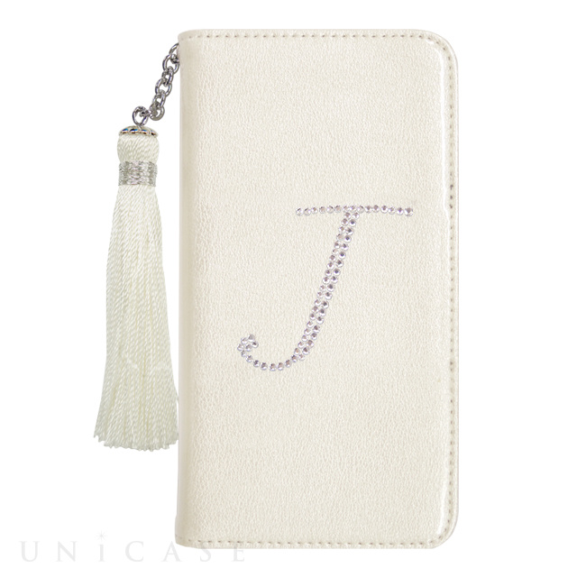 【iPhone6s/6 ケース】イニシャルウォレットケース ”J” ホワイト for iPhone6s/6