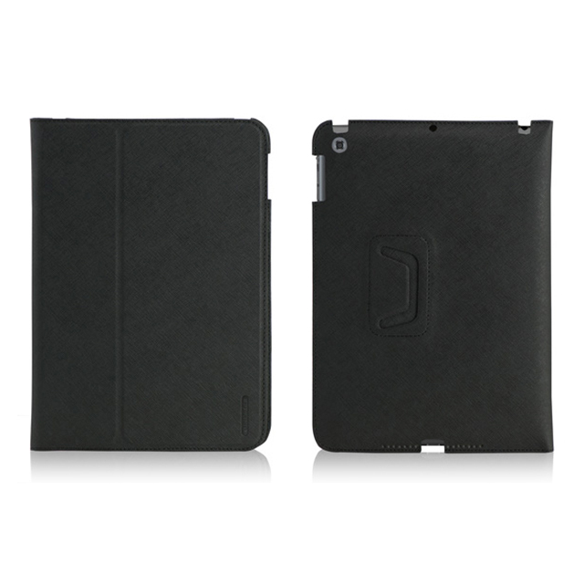 【iPad(9.7inch)(第5世代/第6世代)/Air2/iPad Air(第1世代) ケース】LeatherLook Classic with Front cover (ミランブラック/ミランブラック)サブ画像