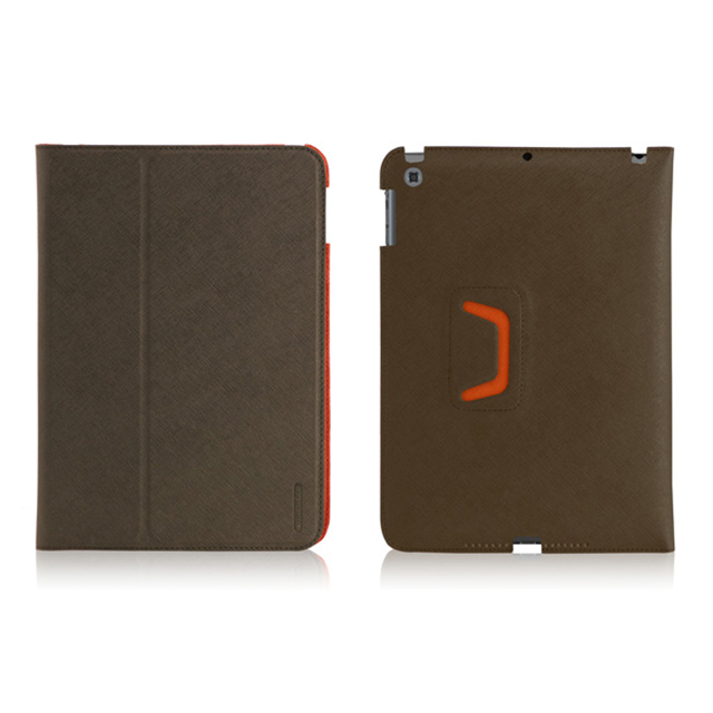 【iPad(9.7inch)(第5世代/第6世代)/Air2/iPad Air(第1世代) ケース】LeatherLook Classic with Front cover (パウダーブロンズ/バレンシアオレンジ)サブ画像