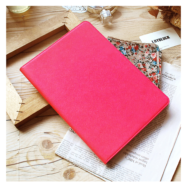 【iPad Air2 ケース】Saffiano Flip Case (ホットピンク)goods_nameサブ画像