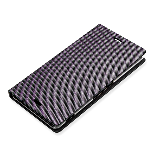 【XPERIA Z3 ケース】Metal Square Cover Diary (パープル)サブ画像