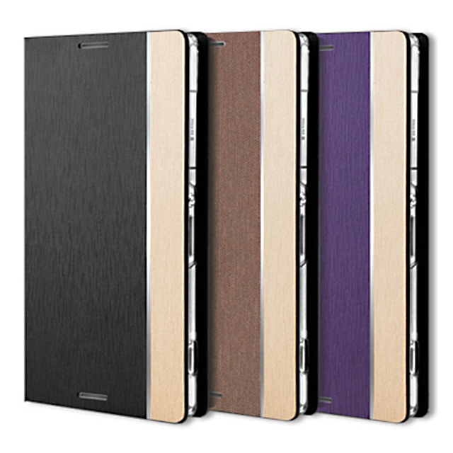 【XPERIA Z3 ケース】Metal Line Diary (ブラウン)goods_nameサブ画像