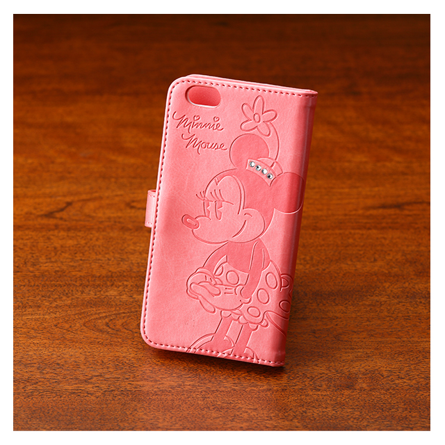 【iPhone6s/6 ケース】石付きエンボスBOOKケース (ミニー/ピンク)goods_nameサブ画像