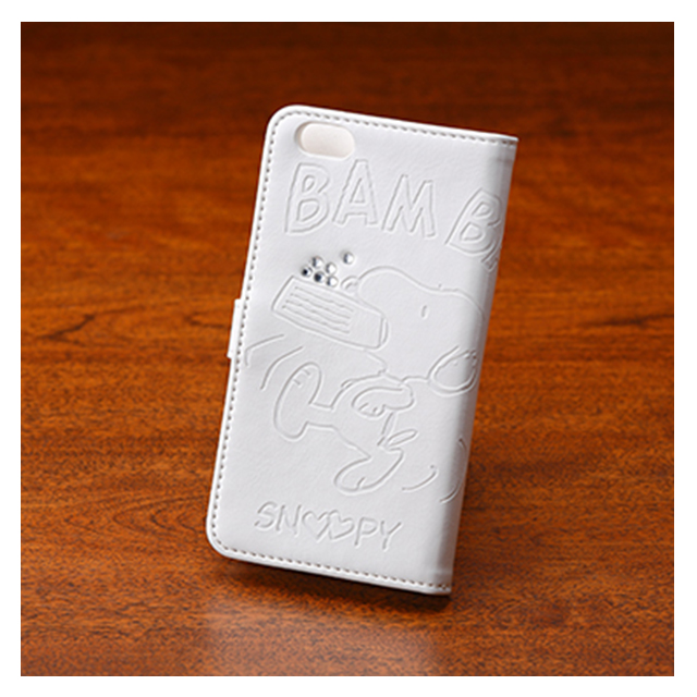 【iPhone6s/6 ケース】石付きエンボスBOOKケース (スヌーピー)goods_nameサブ画像