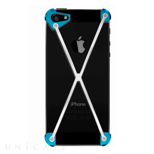 【iPhoneSE(第1世代)/5s/5 ケース】RADIUS case (Cyan＆Polished X)