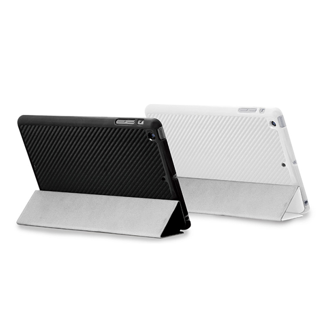 【iPad mini3/2/1 ケース】CarbonLook SHELL with Front cover for iPad mini カーボンホワイトサブ画像